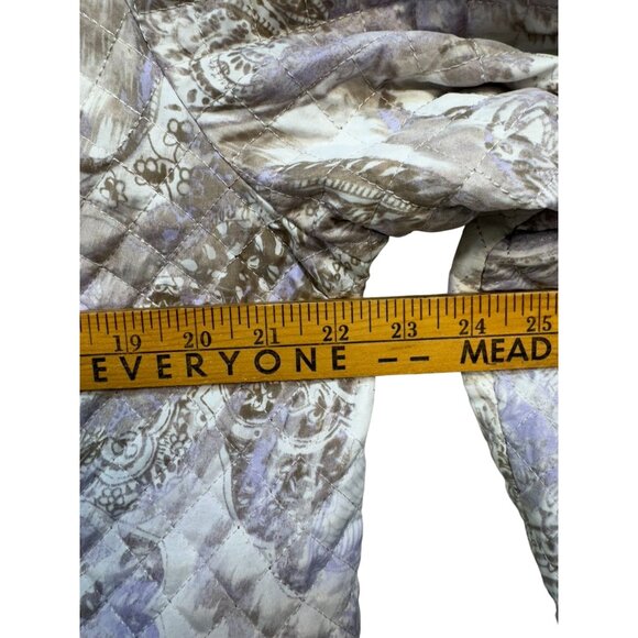 Chicos Womens Quilted Paisley Jacket Size 3 XL Purple Gray Shell Full Zip - Picture 8 of 13